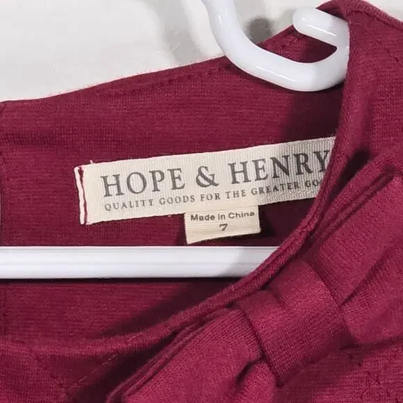 Hope & Henry Quilted Ponte Burgandy Riding Dress. Size 7. - Picture 6 of 8